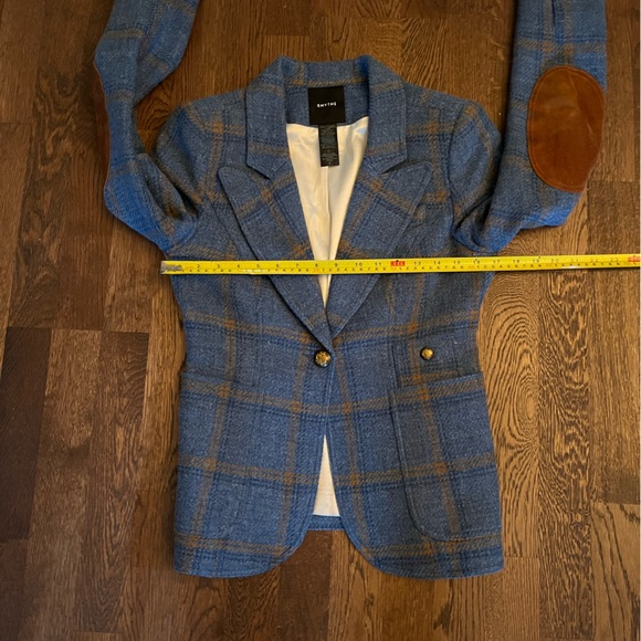 Smythe Patch Pocket Duchess Blazer in Blue Whiskey Check Women’s Size 6 - Picture 16 of 16